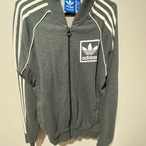 Grey adidas zip up sweater
